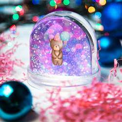 Игрушка Снежный шар День Рождения - Медвежонок с шариками - фото 2