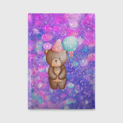 Обложка для автодокументов День Рождения - Медвежонок с шариками