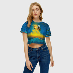 Женская футболка Crop-top 3D Пчёла с сотами - фото 2