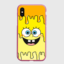 Чехол для iPhone XS Max матовый Необычный Спанч Боб!