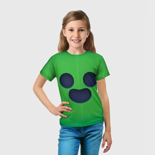Детская футболка 3D Спайк - образ из Brawl Stars, цвет 3D печать - фото 5