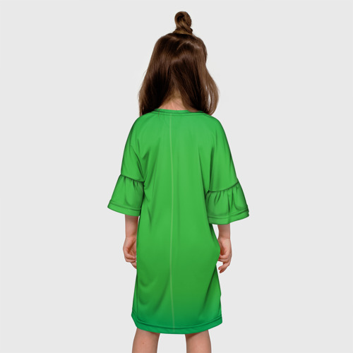 Детское платье 3D с принтом Спайк - образ из Brawl Stars, вид сзади #2