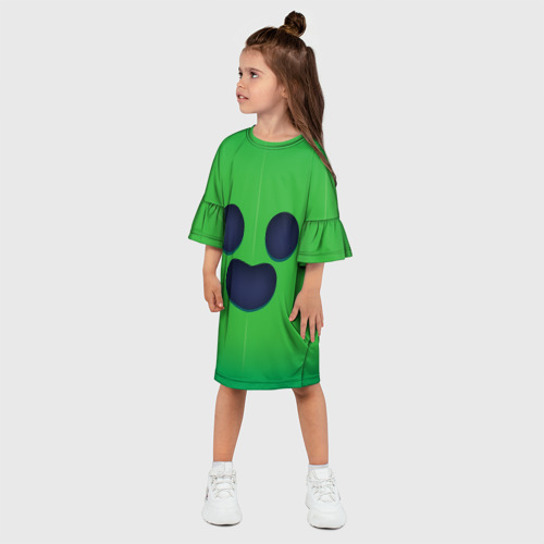 Детское платье 3D с принтом Спайк - образ из Brawl Stars, фото на моделе #1