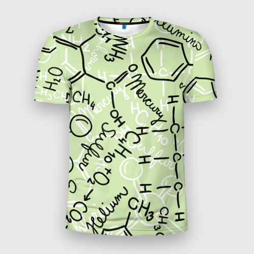 Мужская футболка 3D Slim Химические соединения, цвет 3D печать