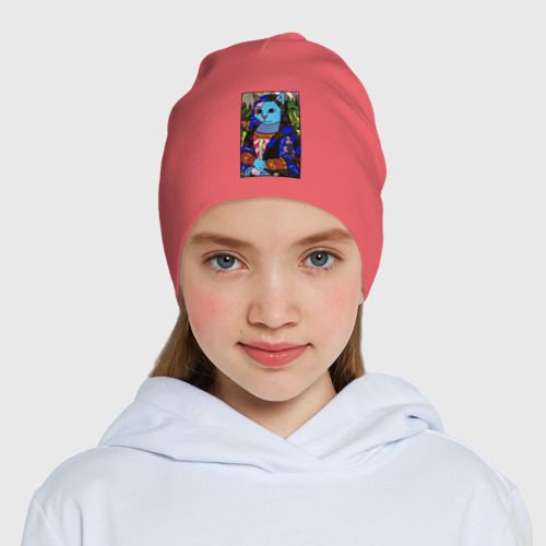 Детская шапка демисезонная Ромеро Бритто Mona Cat, цвет коралловый - фото 5