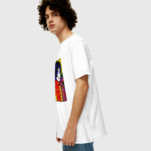 Мужская футболка хлопок Oversize с принтом Ромеро Бритто / Майкл Джексон, вид сбоку #3