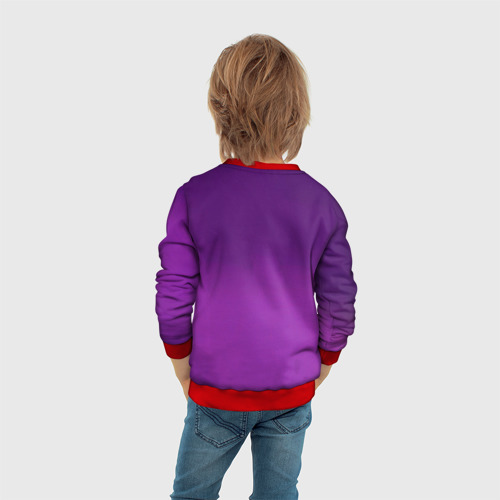 Детский свитшот 3D с принтом Сидящий Слава, вид сзади #2