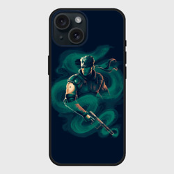 Чехол силиконовый для Apple iPhone 15 матовый Снейк в дыму