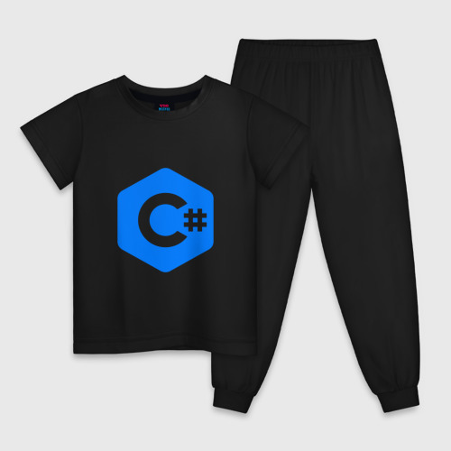 Детская пижама хлопок Язык программирования C Sharp, цвет черный