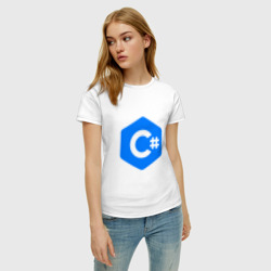 Женская футболка хлопок Язык программирования C Sharp - фото 2