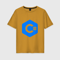 Женская футболка хлопок Oversize Язык программирования C Sharp