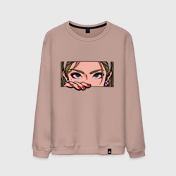 Мужской свитшот хлопок Взгляд красивой девушки - pop-art глаза