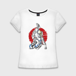 Женская футболка хлопок Slim Боевые искусства космонавтов