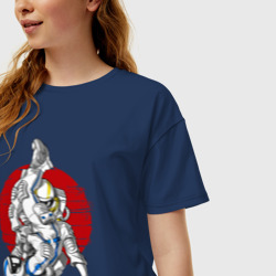 Женская футболка хлопок Oversize Боевые искусства космонавтов - фото 2