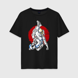 Женская футболка хлопок Oversize Боевые искусства космонавтов