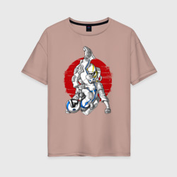 Женская футболка хлопок Oversize Боевые искусства космонавтов