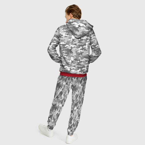 Мужской костюм 3D (с толстовкой) Серый Военный Камуфляж, цвет красный - фото 4