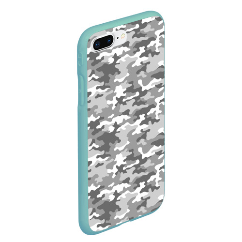 Чехол для iPhone 7Plus/8 Plus матовый с принтом Серый Военный Камуфляж, вид сбоку #3