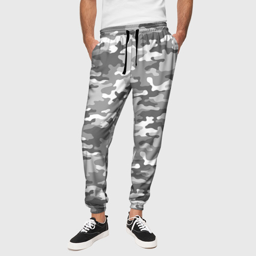 Мужские брюки 3D Серый Военный Камуфляж, цвет 3D печать - фото 4