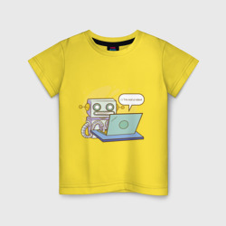 Детская футболка хлопок Я не робот. Програмерский мем