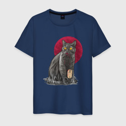 Мужская футболка хлопок Кот программист и мышка