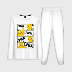 Мужская пижама с лонгсливом хлопок Пика Пика Пикачу Pikachu