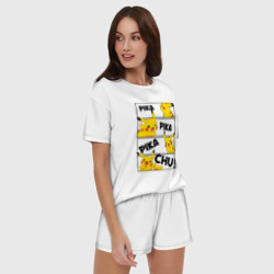 Женская пижама с шортиками хлопок Пика Пика Пикачу Pikachu - фото 2