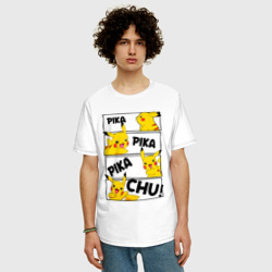 Мужская футболка хлопок Oversize Пика Пика Пикачу Pikachu - фото 2
