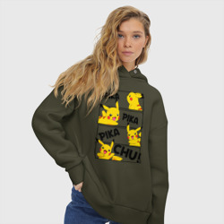 Женское худи Oversize хлопок Пика Пика Пикачу Pikachu - фото 2