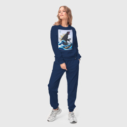 Женский костюм хлопок Godzilla in The Waves Eastern, Japanes monster - фото 2