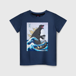 Детская футболка хлопок Godzilla in The Waves Eastern