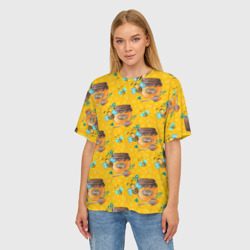 Женская футболка oversize 3D Мед и пчелы - фото 2