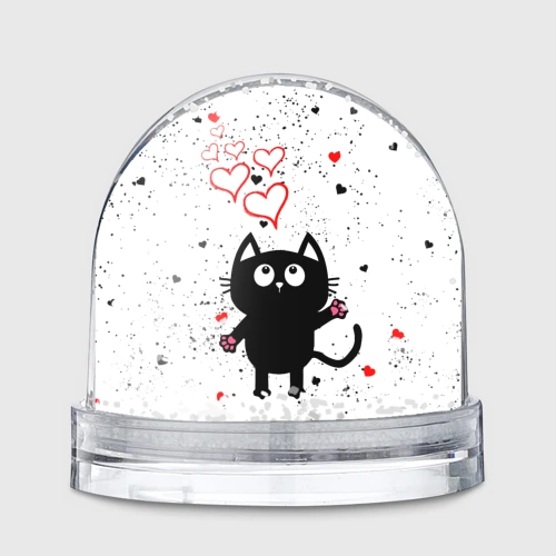Игрушка Снежный шар Влюблённый котик Cat Love