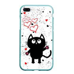 Чехол для iPhone 7Plus/8 Plus матовый Влюблённый котик Cat Love