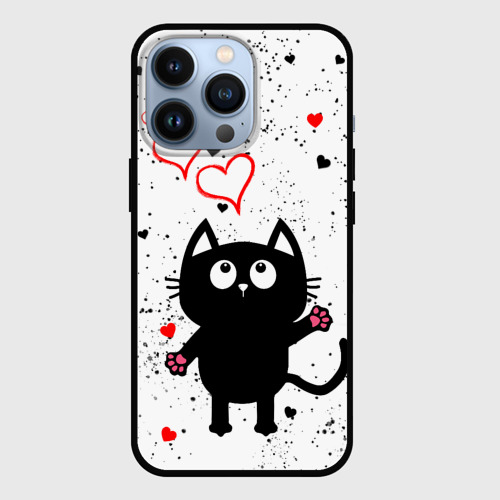 Чехол для iPhone 13 Pro Влюблённый котик Cat Love