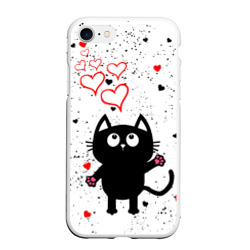 Чехол для iPhone 7/8 матовый Влюблённый котик Cat Love
