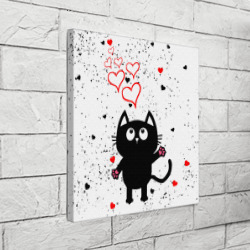 Холст квадратный Влюблённый котик / Cat / Love - фото 2