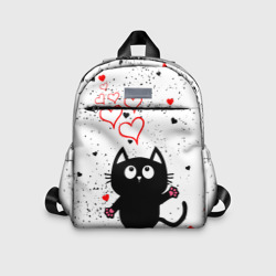 Детский рюкзак 3D Влюблённый котик Cat Love