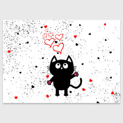 Поздравительная открытка Влюблённый котик Cat Love