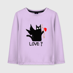 Детский лонгслив хлопок Love cat what cat