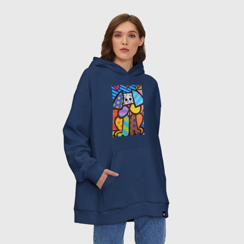 Худи SuperOversize хлопок Настоящая любовь Romero Britto, цвет темно-синий - фото 4