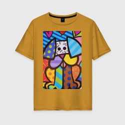 Женская футболка хлопок Oversize Настоящая любовь Romero Britto