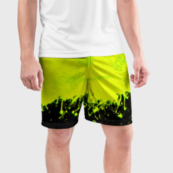 Мужские шорты спортивные Неоновые брызги краски - фото 2
