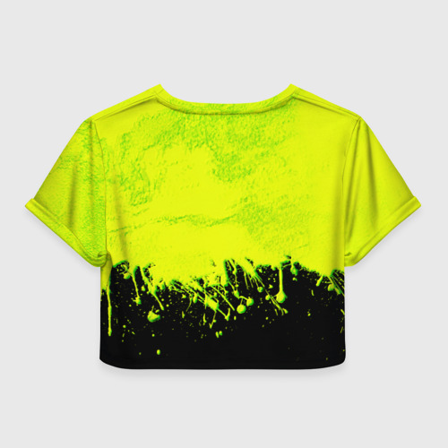 Женская футболка Crop-top 3D Неоновые брызги краски, цвет 3D печать - фото 2