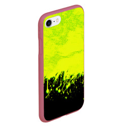 Чехол для iPhone 7/8 матовый Неоновые брызги краски - фото 2