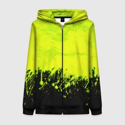 Женская толстовка 3D на молнии Неоновые брызги краски