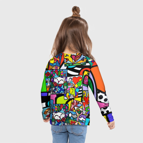 Детский лонгслив 3D Romero Britto - emoji, цвет 3D печать - фото 6