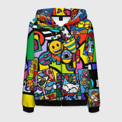 Мужская толстовка 3D на молнии Romero Britto - emoji