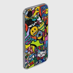 Чехол для iPhone 16 силиконовый с защитой камеры Romero Britto - emoji - фото 2