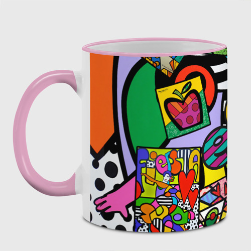 Кружка с полной запечаткой Romero Britto - emoji, цвет Кант розовый - фото 2